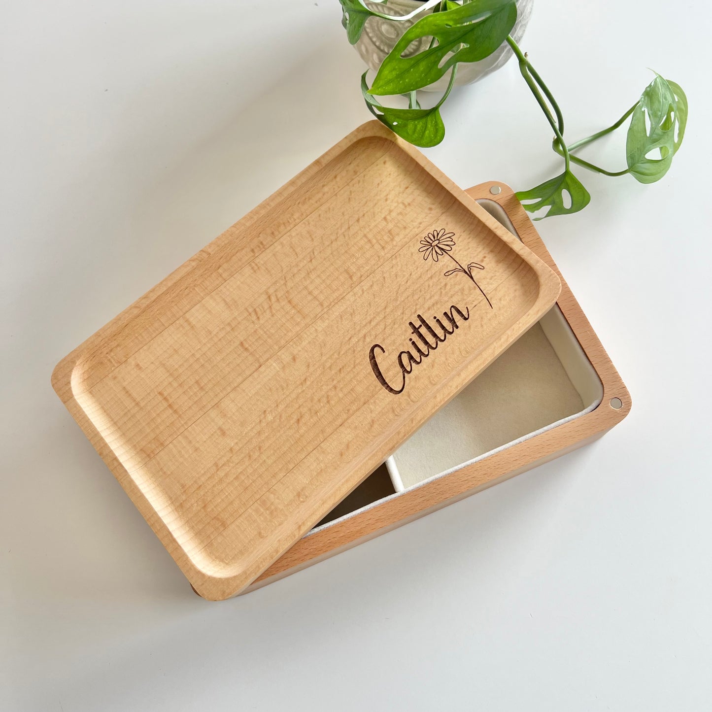 Birth Flower Jewellery Keepsake Box
