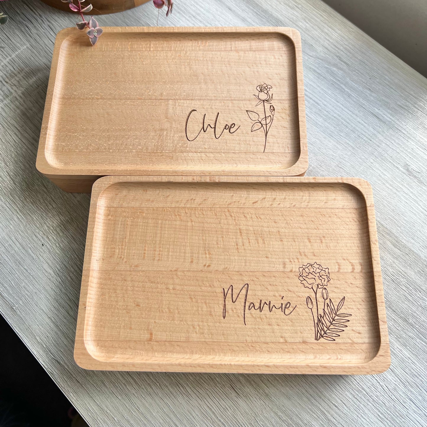 Birth Flower Jewellery Keepsake Box