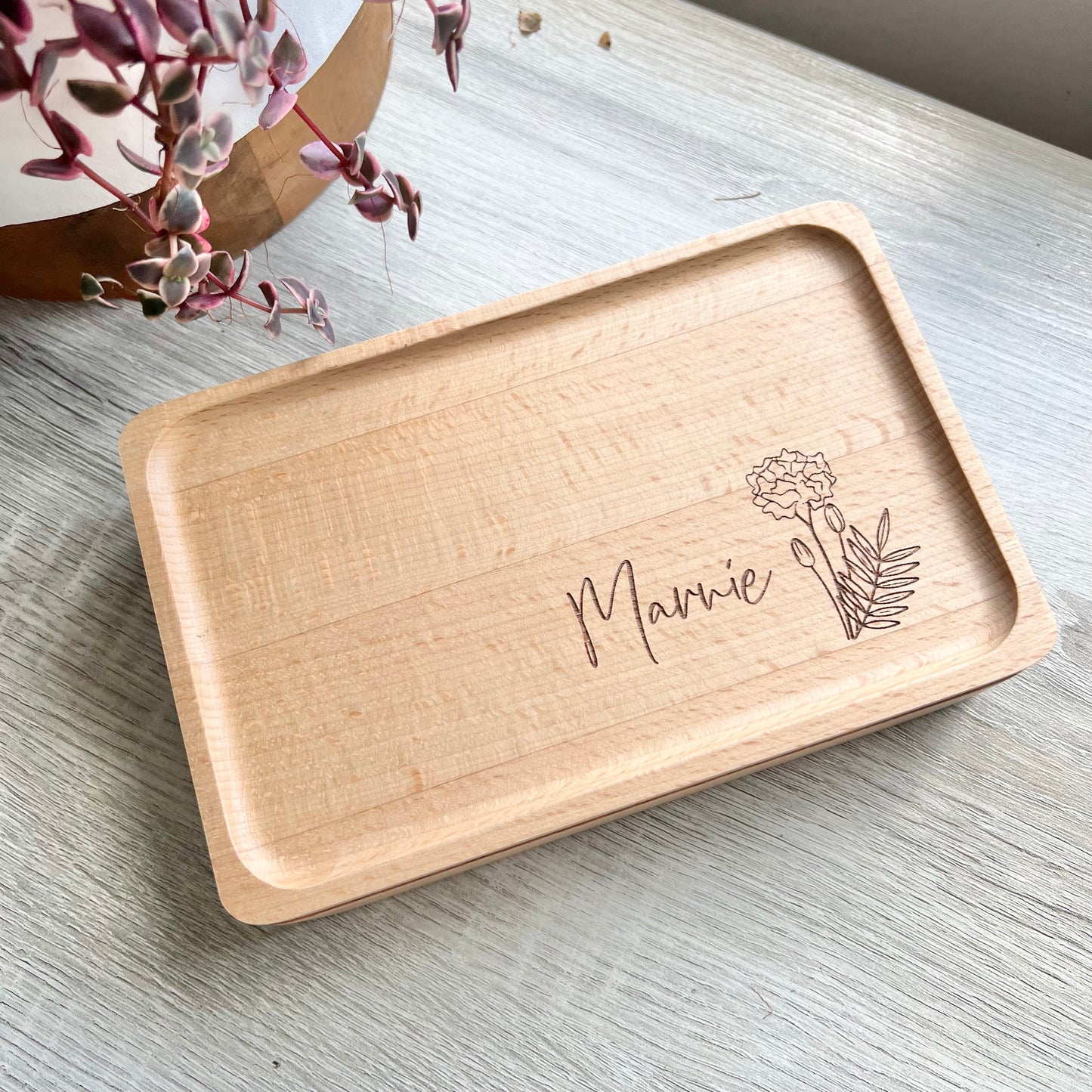 Birth Flower Jewellery Keepsake Box