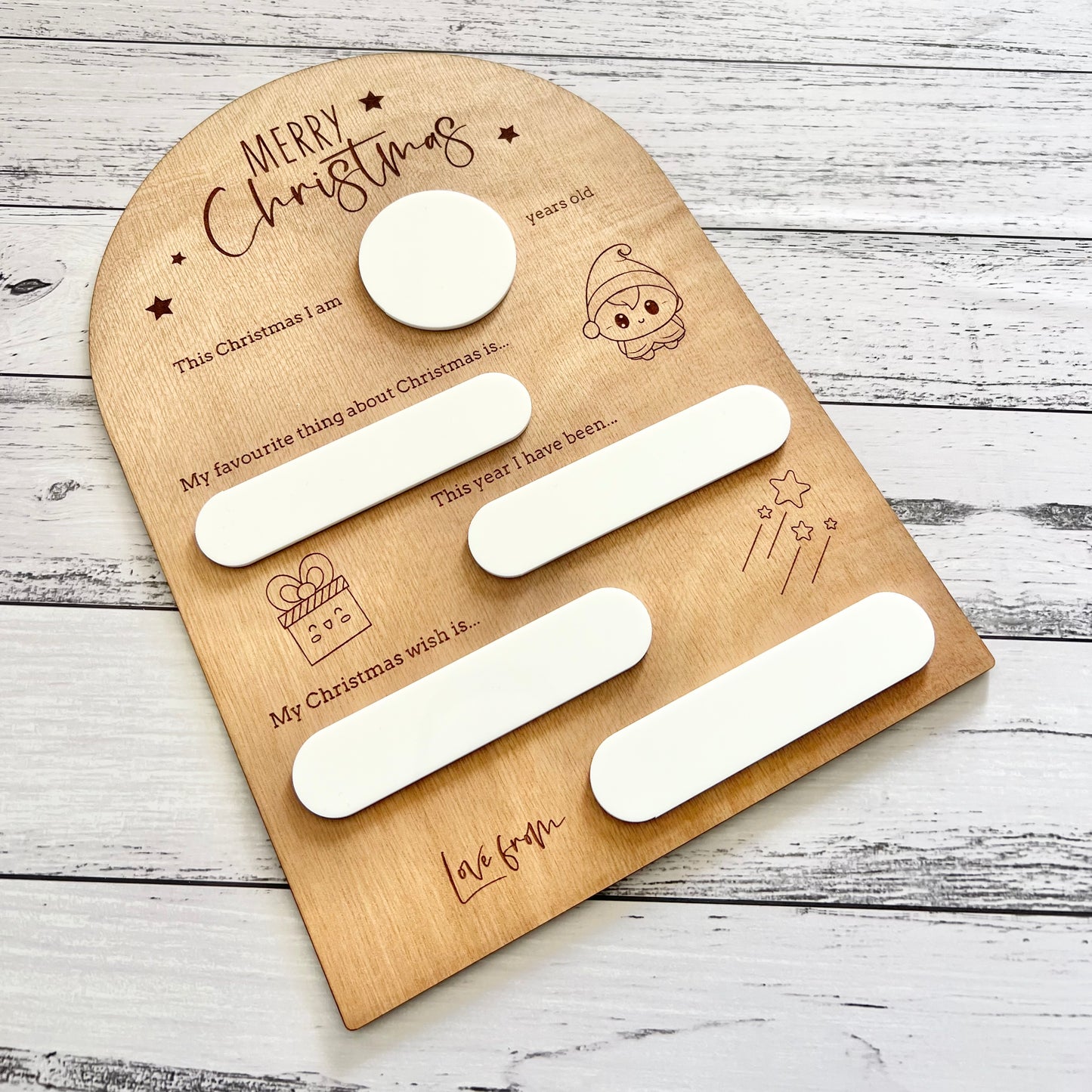 Letter to Santa in wood