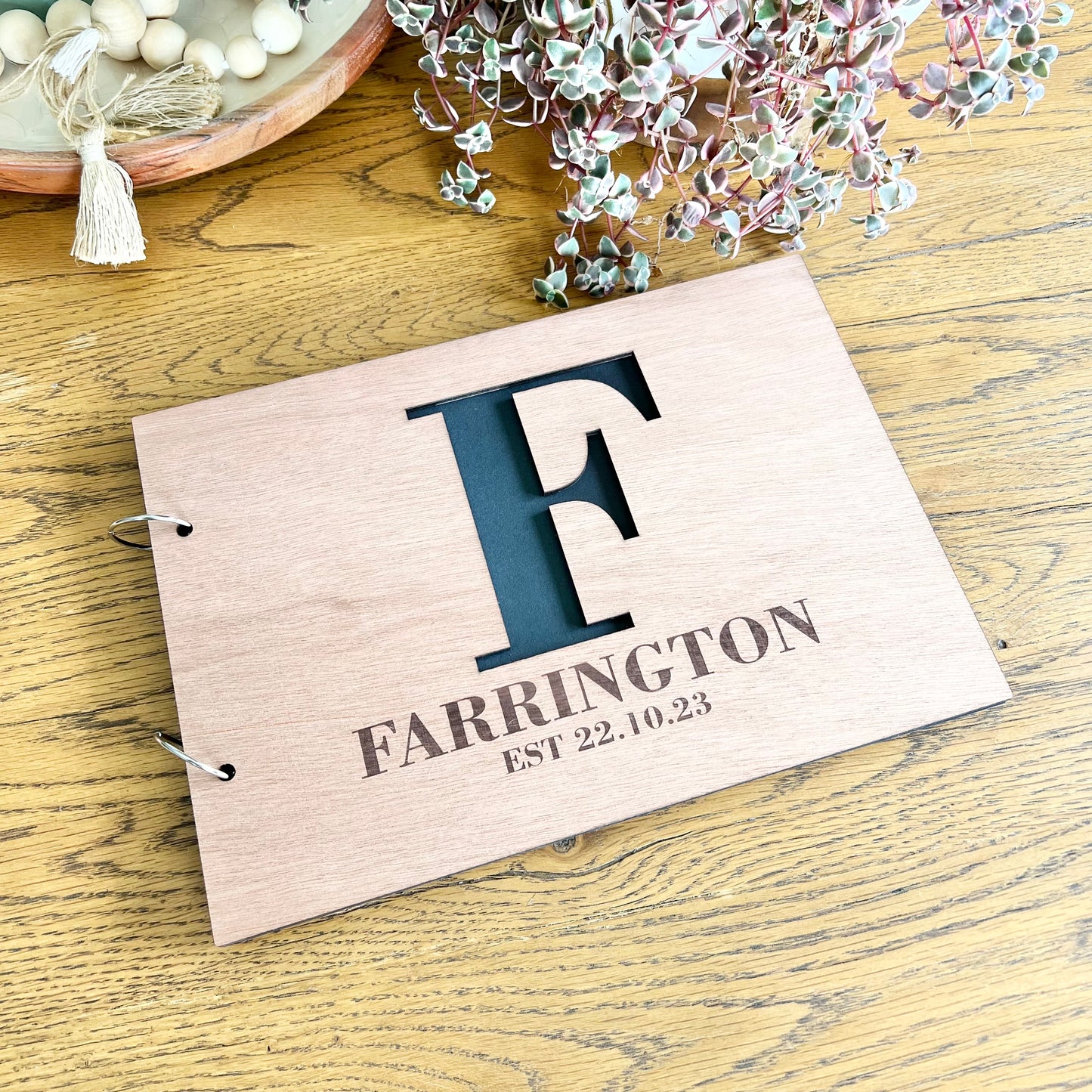Initial cut out Guest Book