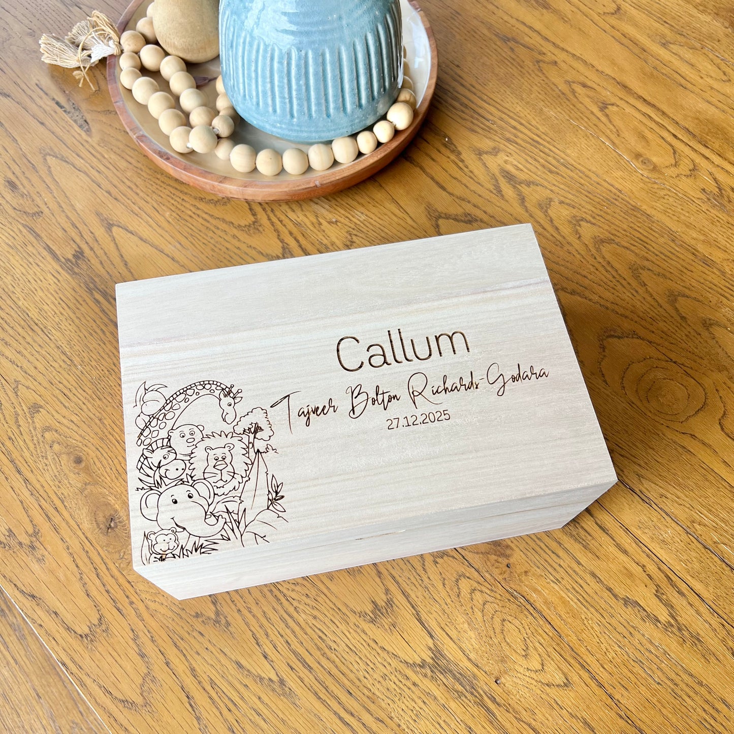 The Jungle birth details keepsake box