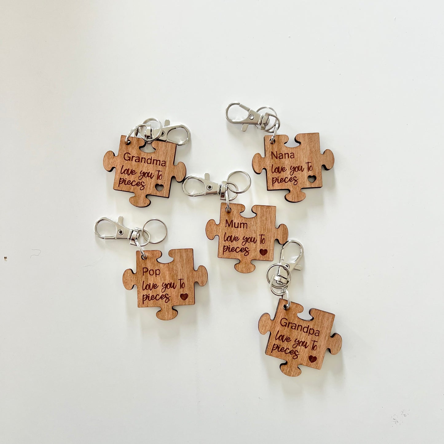Love you to pieces keyring