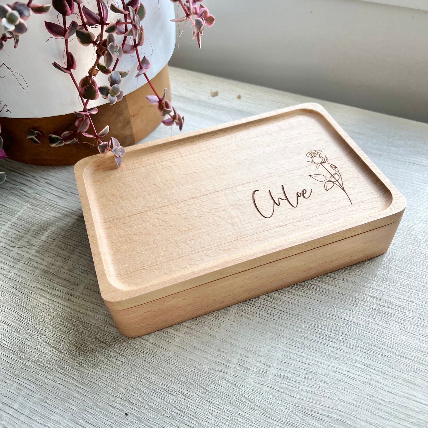 Birth Flower Jewellery Keepsake Box