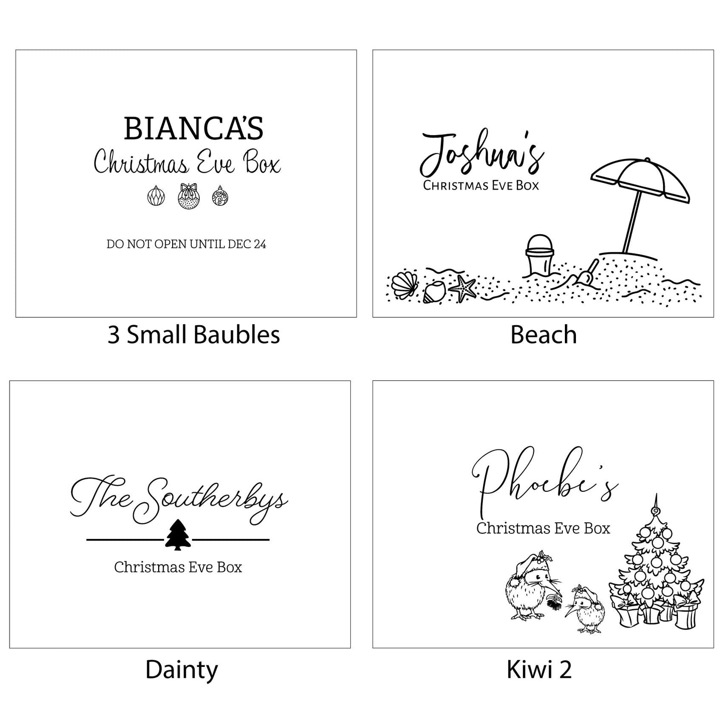 Acrylic Lid Christmas Eve Boxes