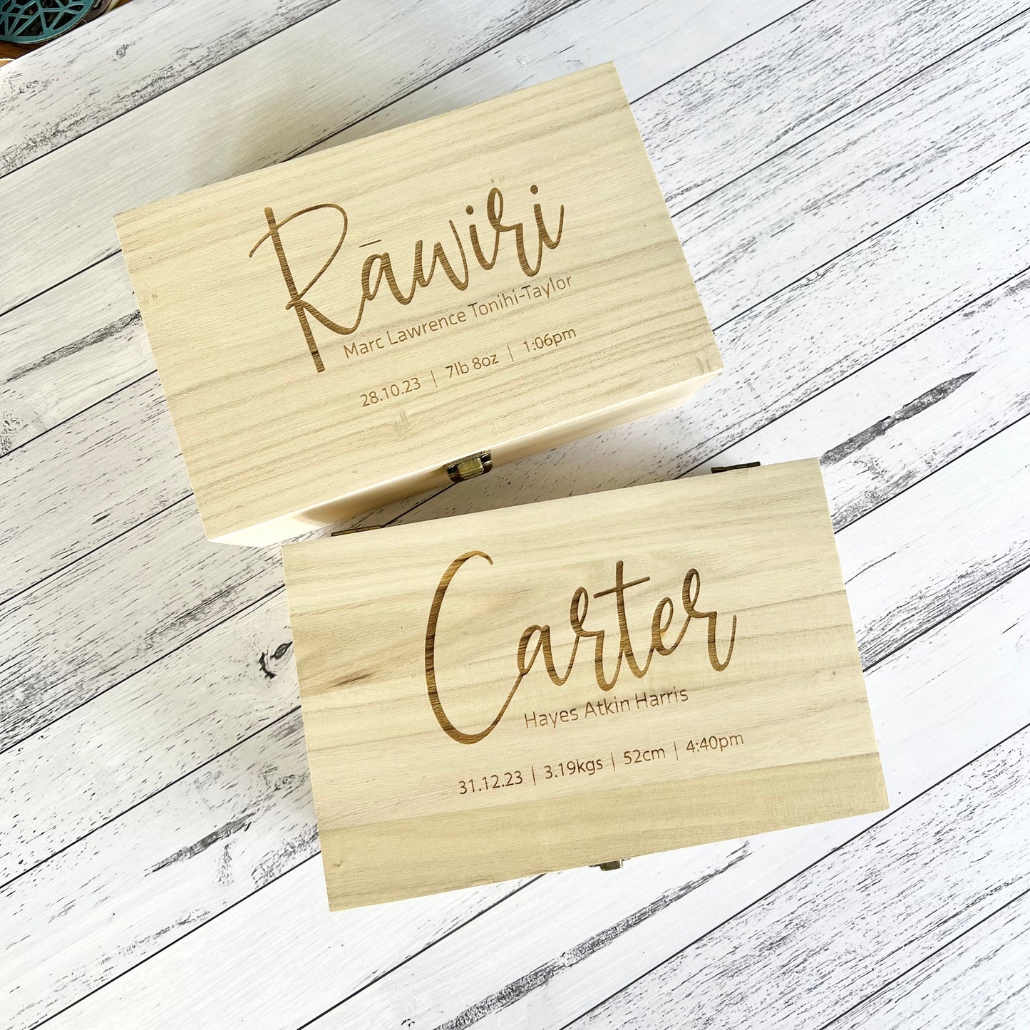 The Huxley birth details keepsake box