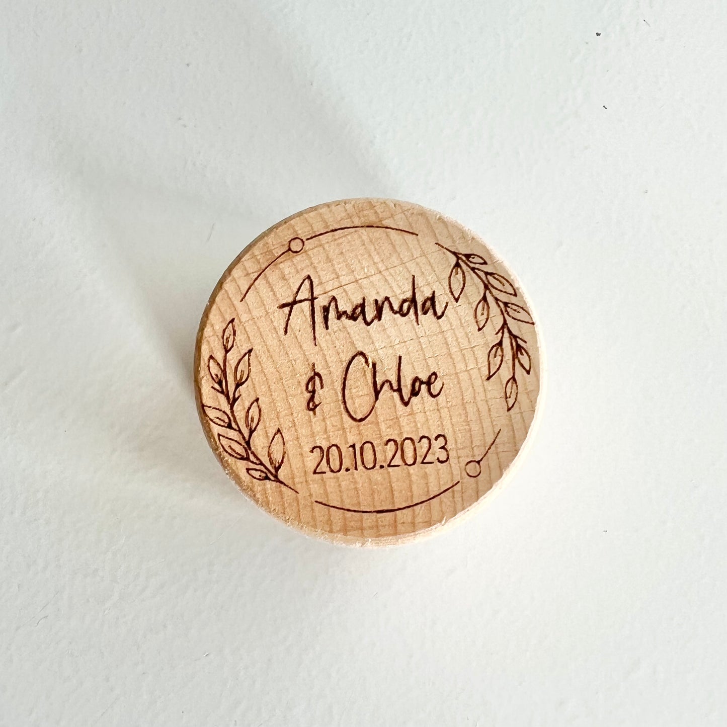 Couple ring box - wreath with names