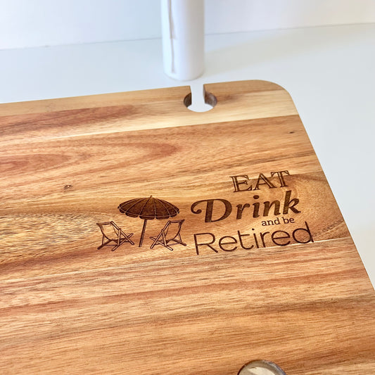 Retirement Cheese Wine & Cheese Picnic Table