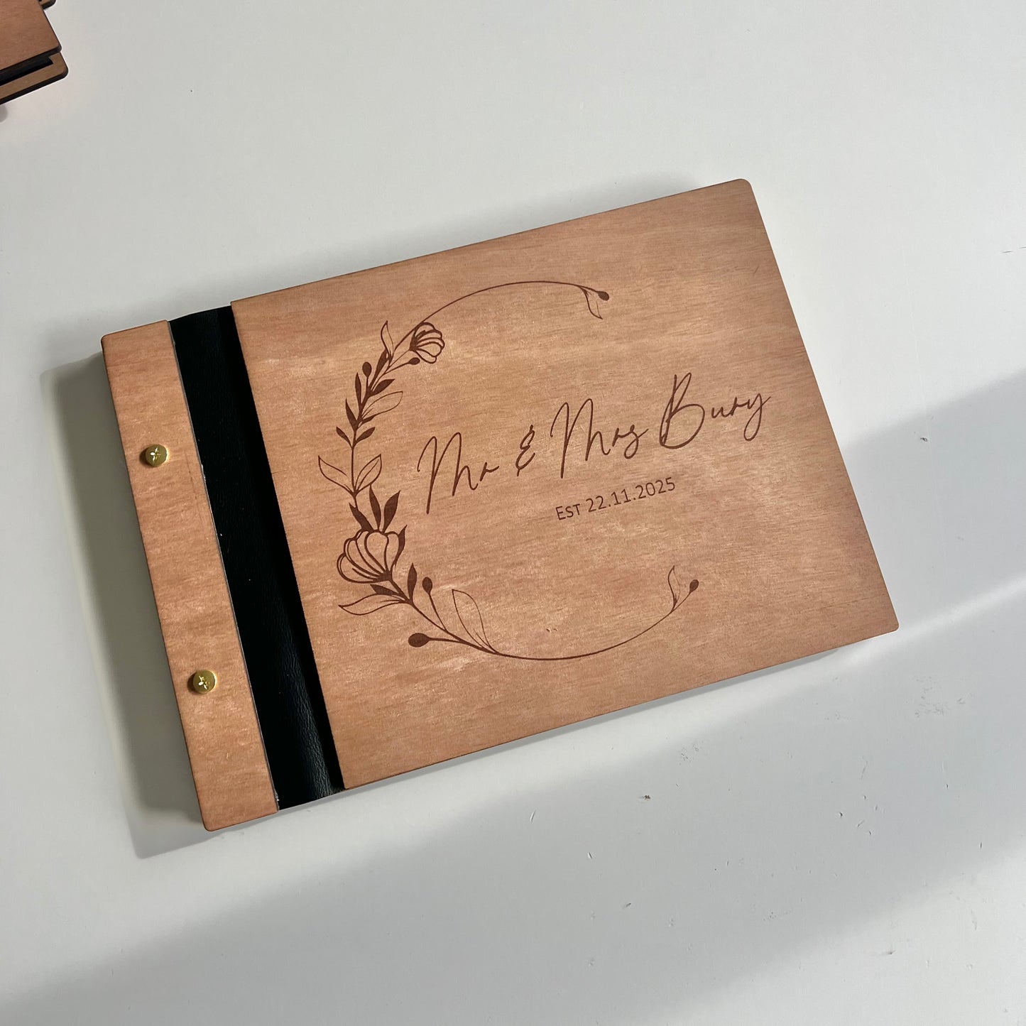 Floral crescent guest book