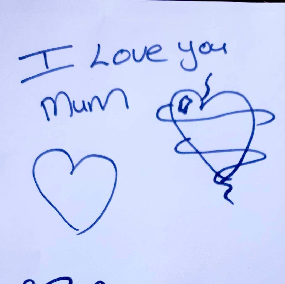 I love you hand drawn artwork in frame