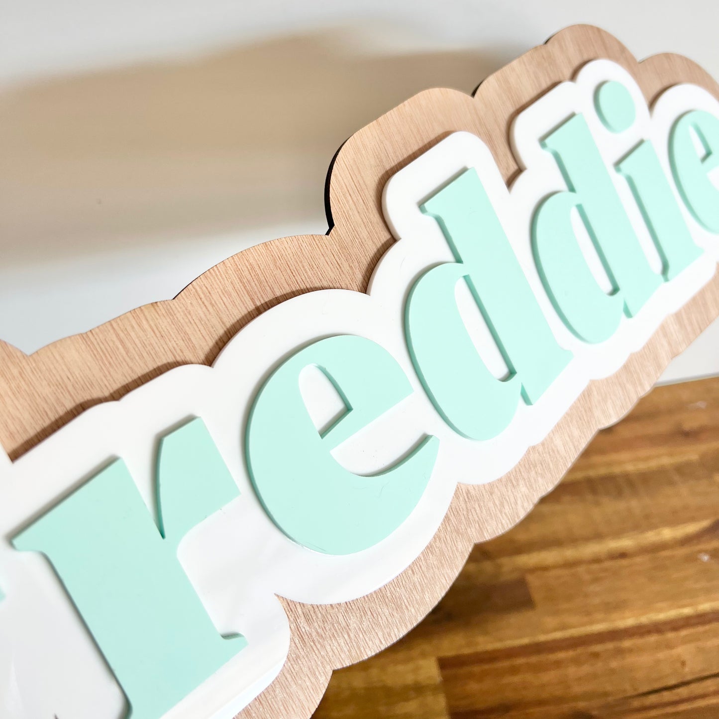 Personalized Triple Layer Name Plaque - Custom Wooden Wall Decor - The Freddie