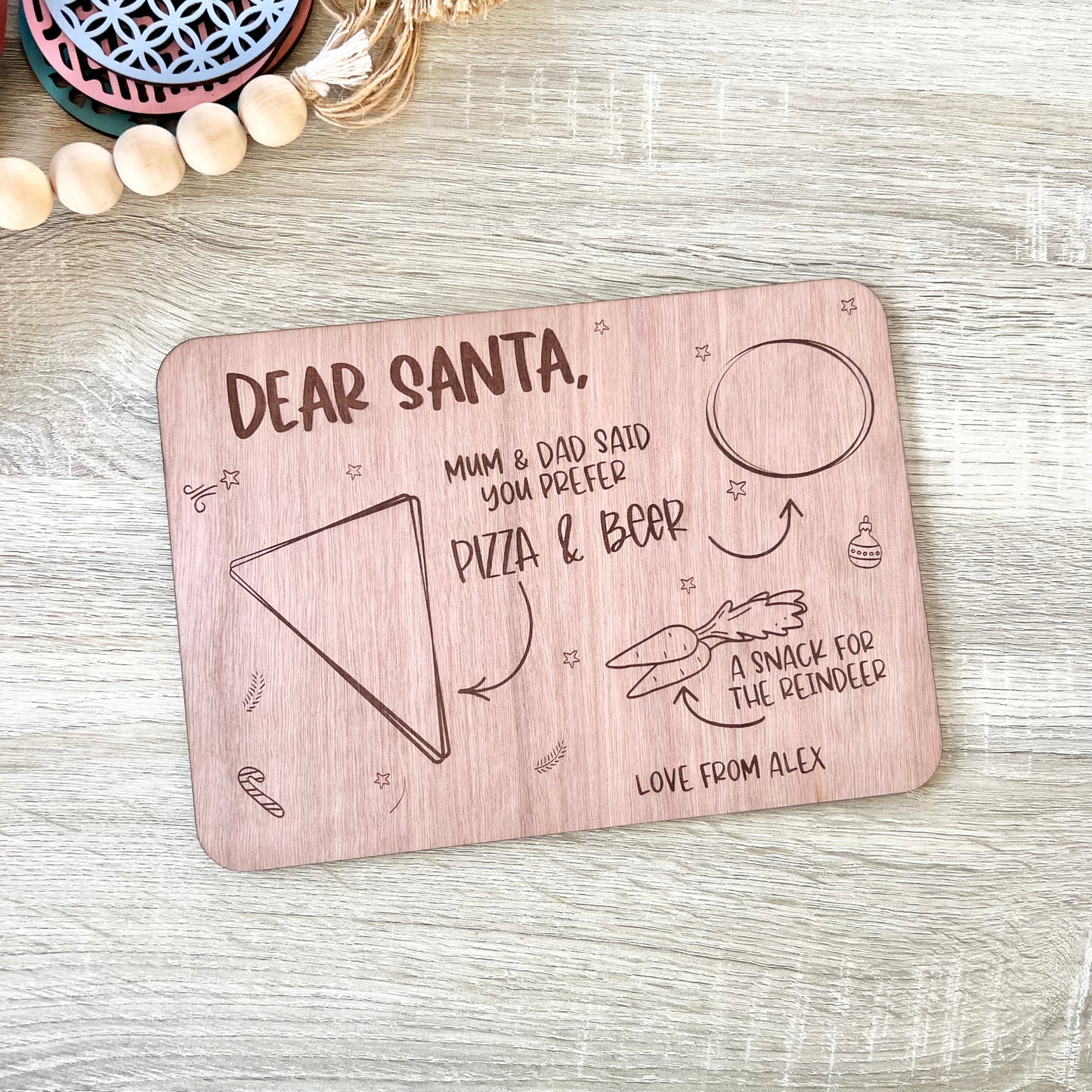 Santa treat tray - pizza beer