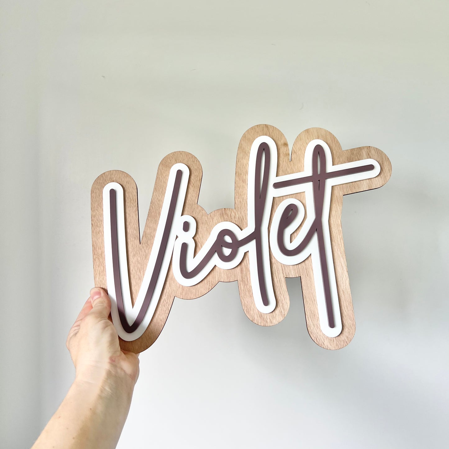 The Violet Name Plaque triple layer