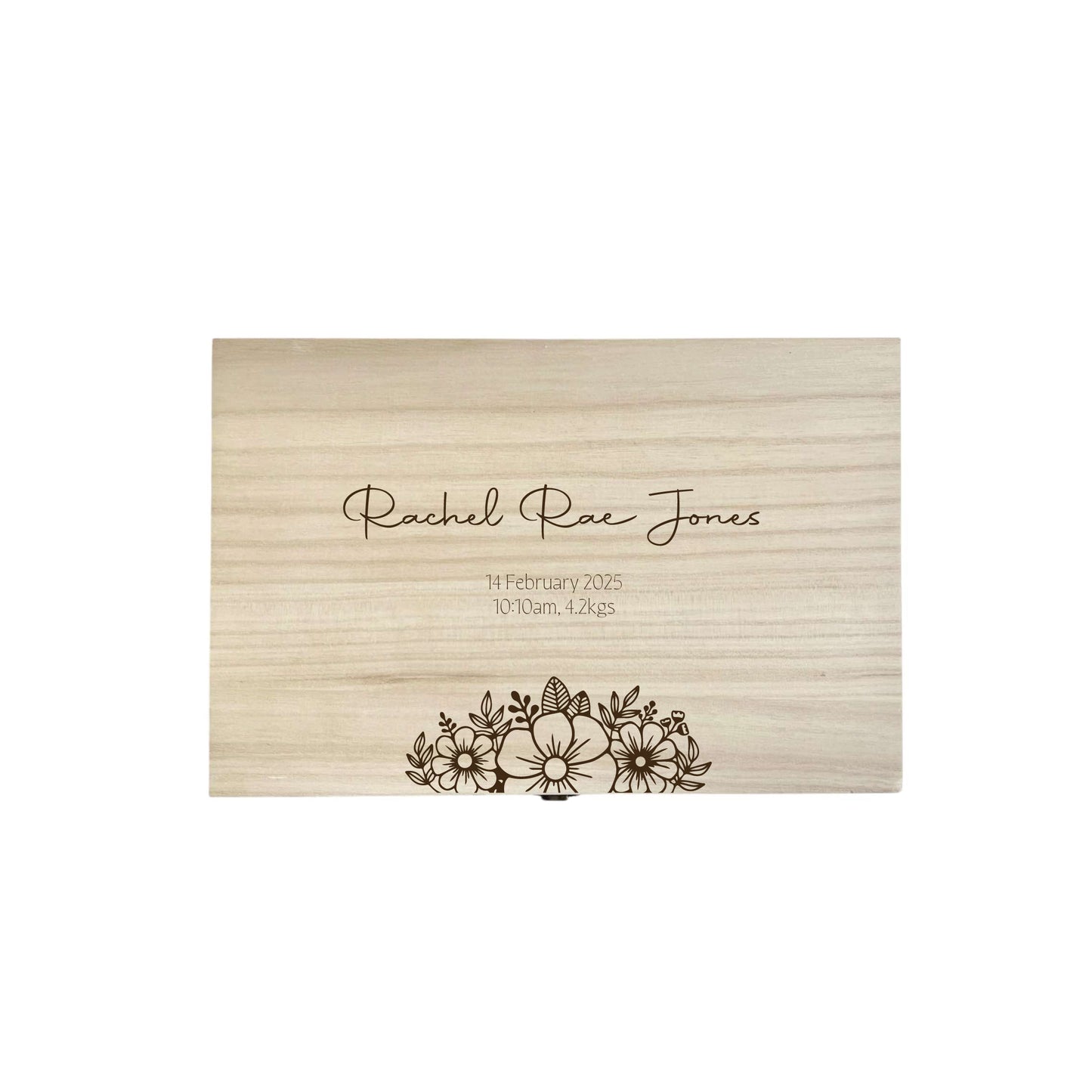 The Rachel birth details keepsake box