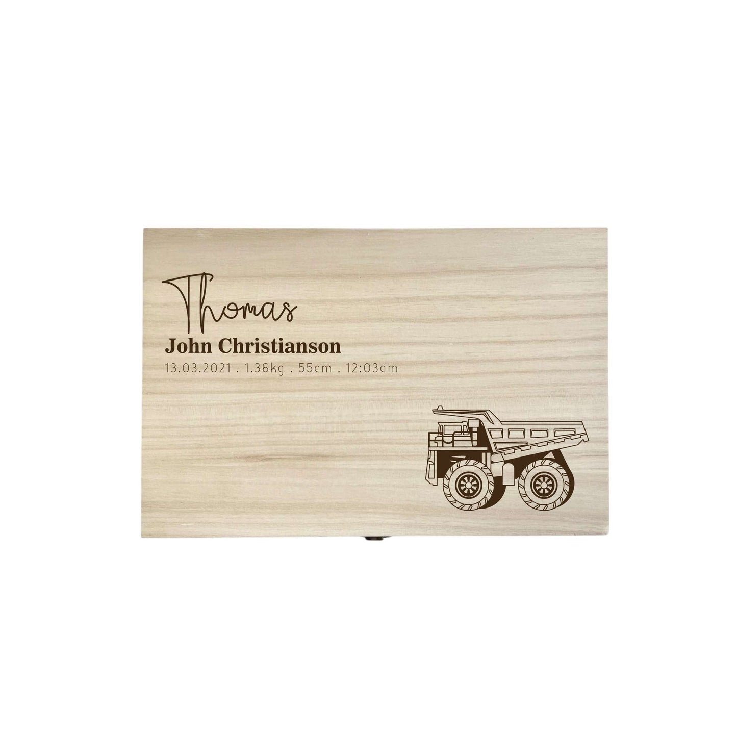 The Thomas birth details keepsake box