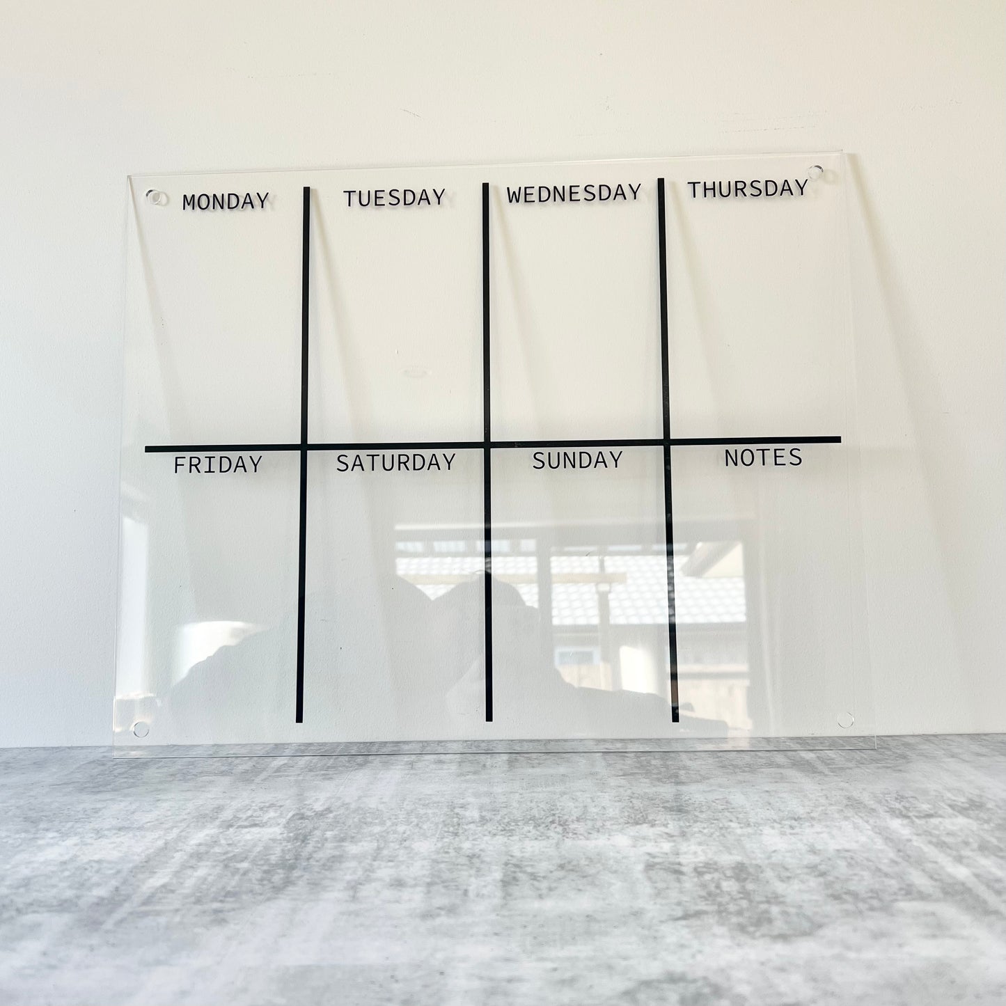 Horizontal weekly planner