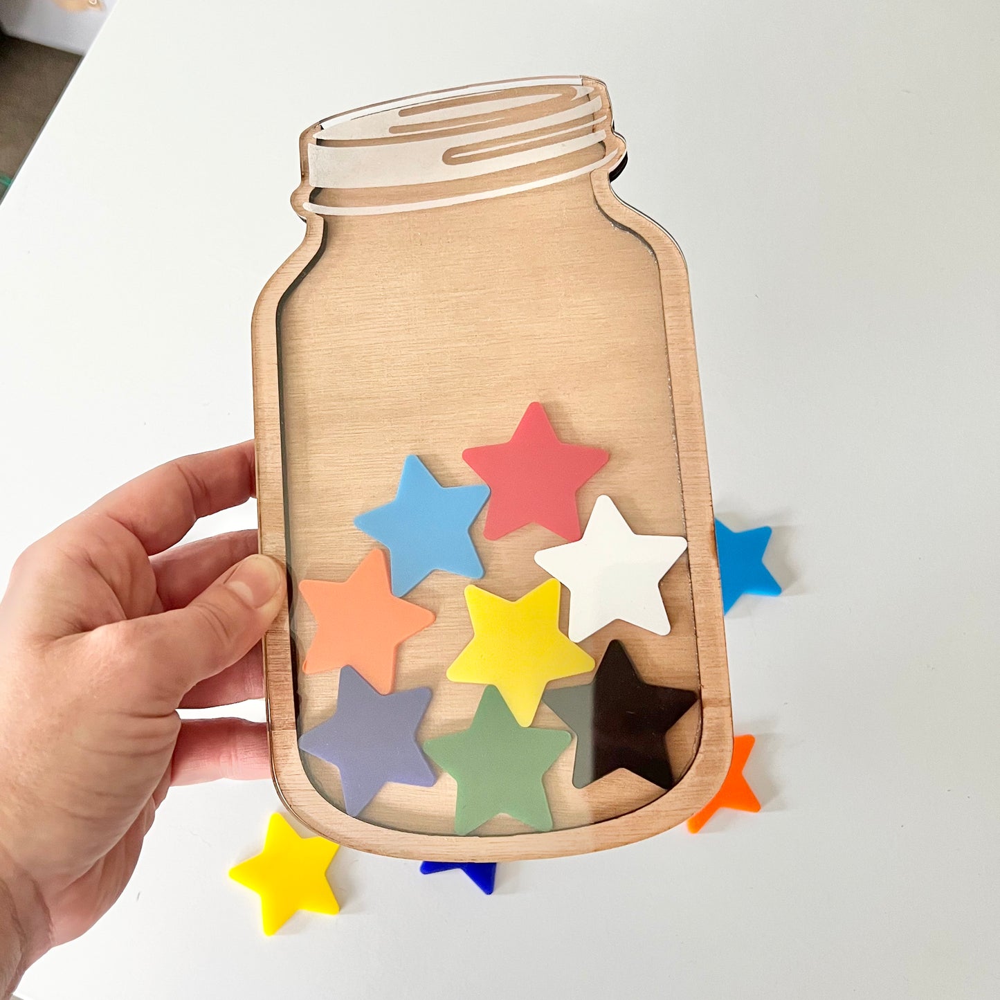 Reward jars in wood