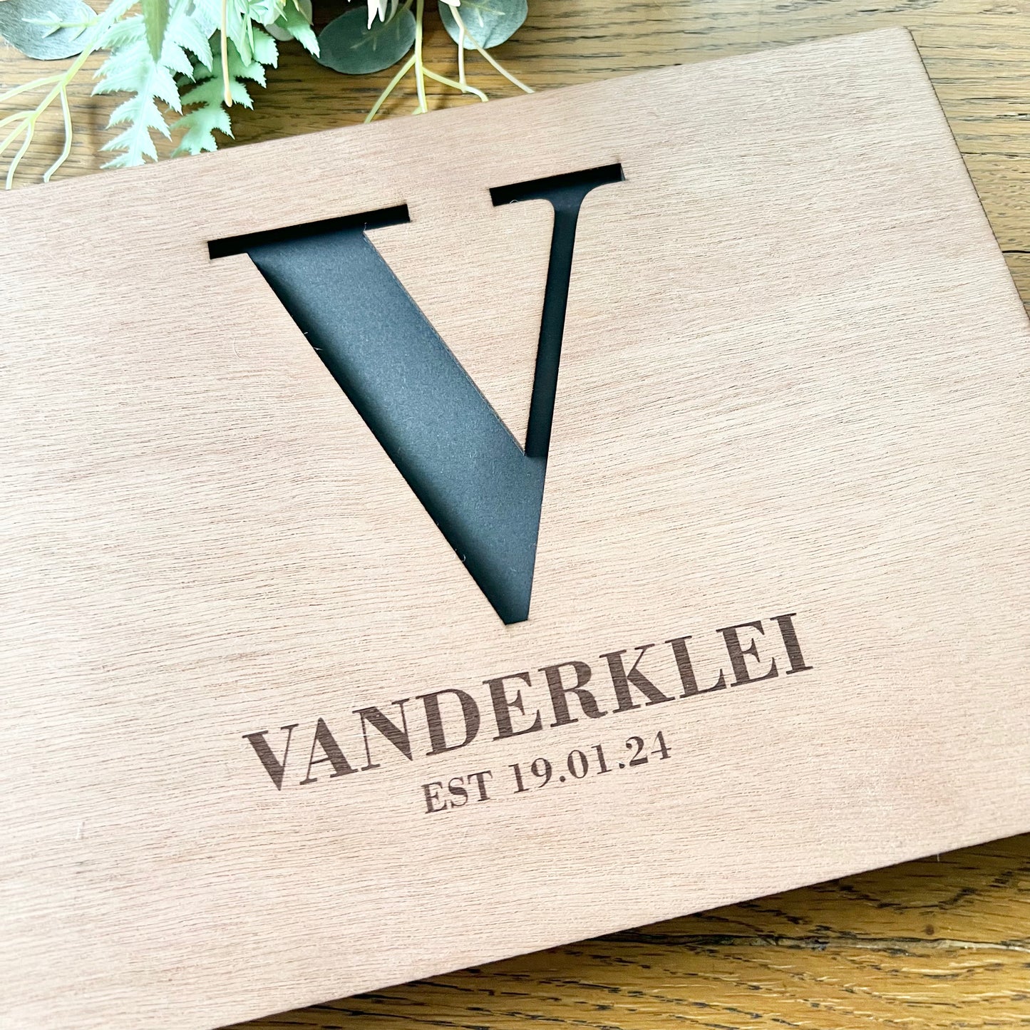 Initial cut out Guest Book
