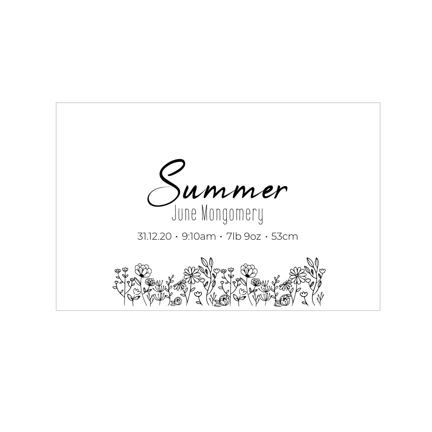 The Summer birth details keepsake box