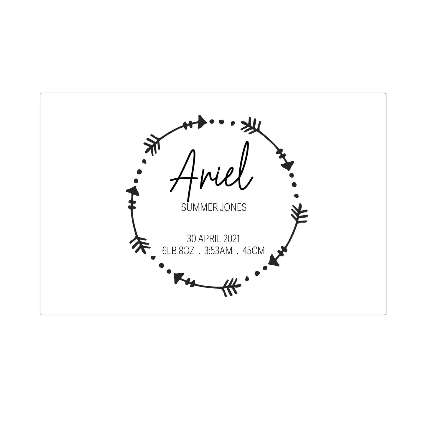 The Ariel birth details keepsake box - Younique Collective