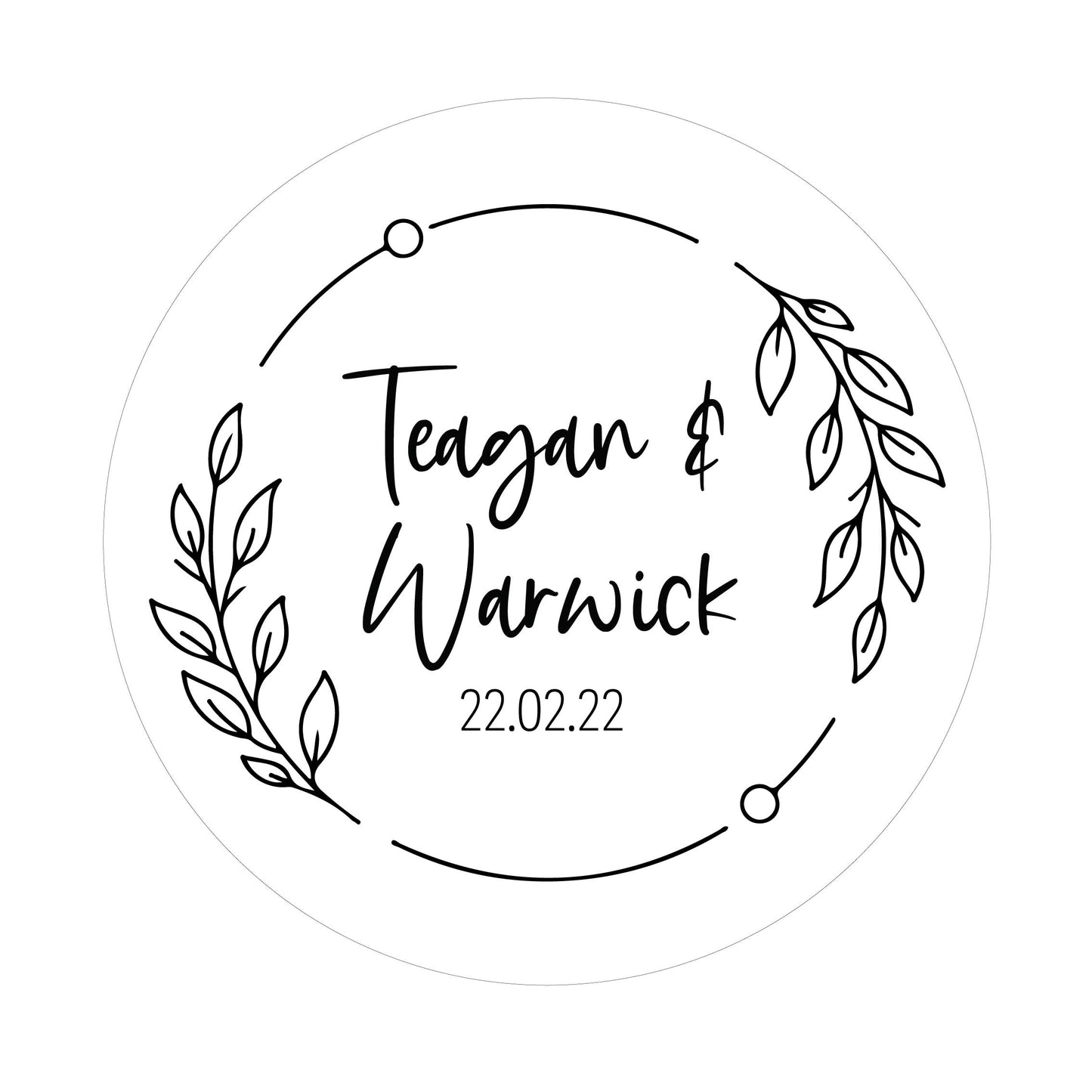 Couple ring box - wreath with names