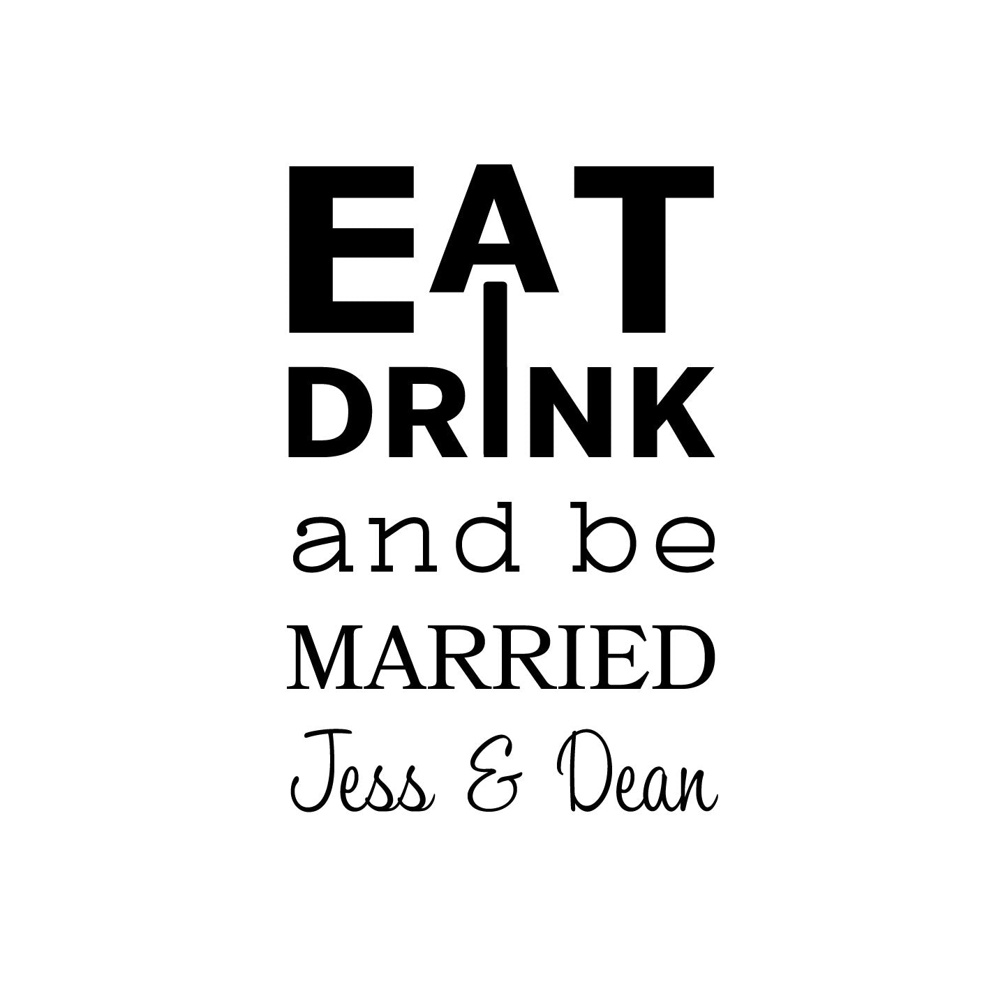 Eat Drink & be Married board