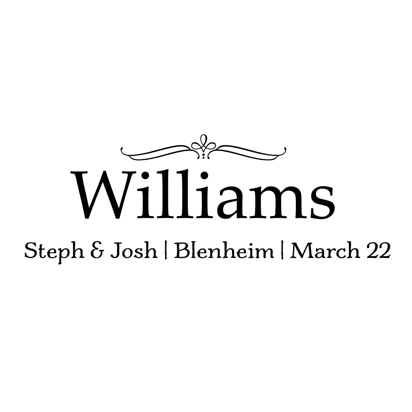 Surname with florish board