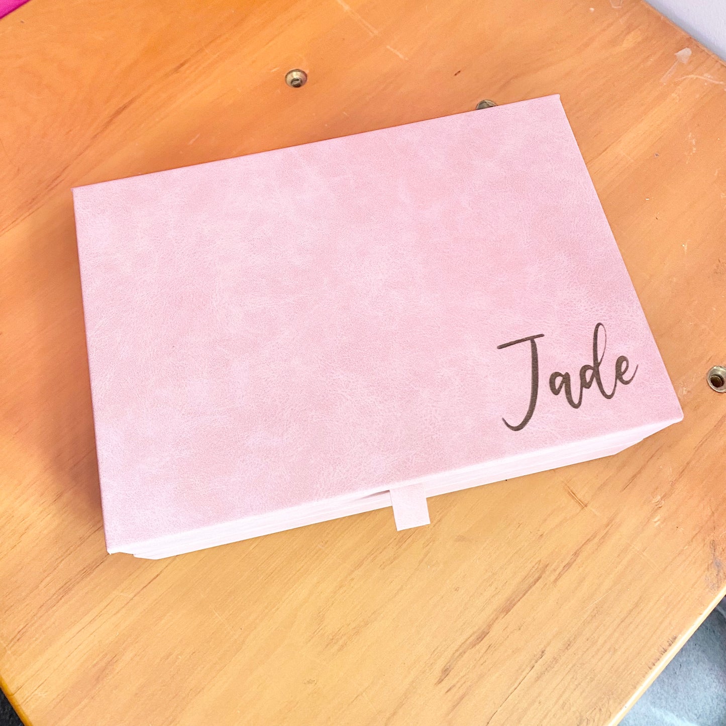 Jewellery box with engraved name