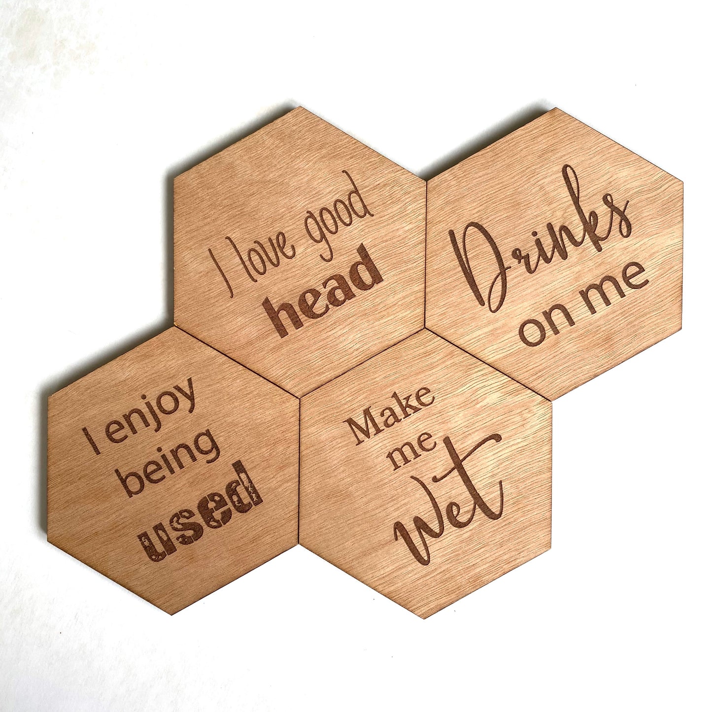 Cheeky coasters hexigon - Younique Collective