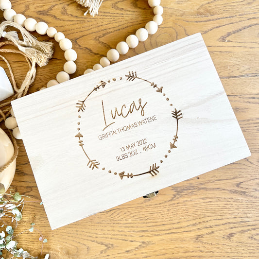 The Ariel birth details keepsake box - Younique Collective