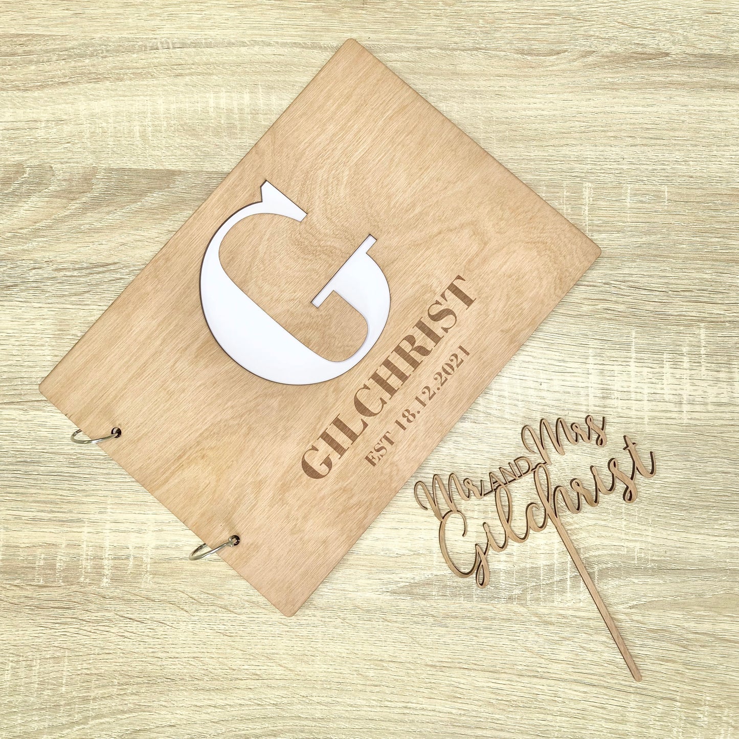 Initial cut out Guest Book