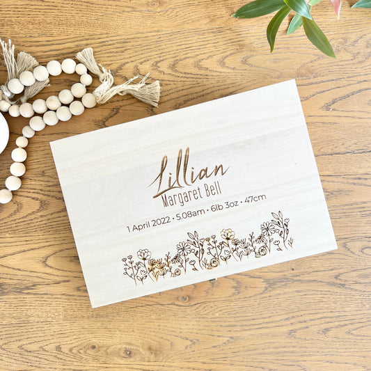 The Summer birth details keepsake box