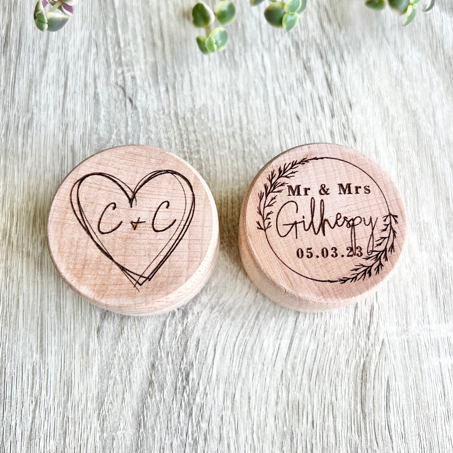 Initial heart ring box