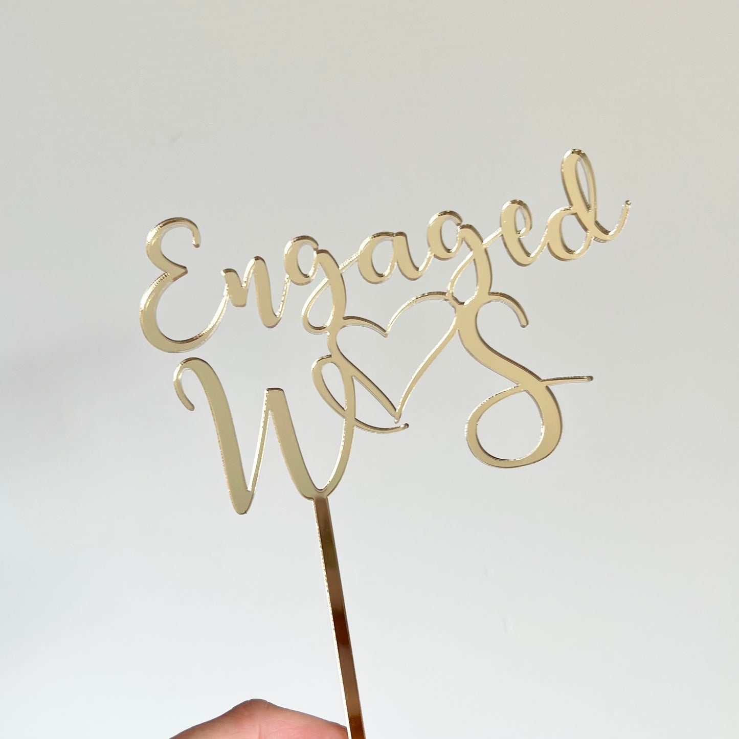 Engaged initials topper