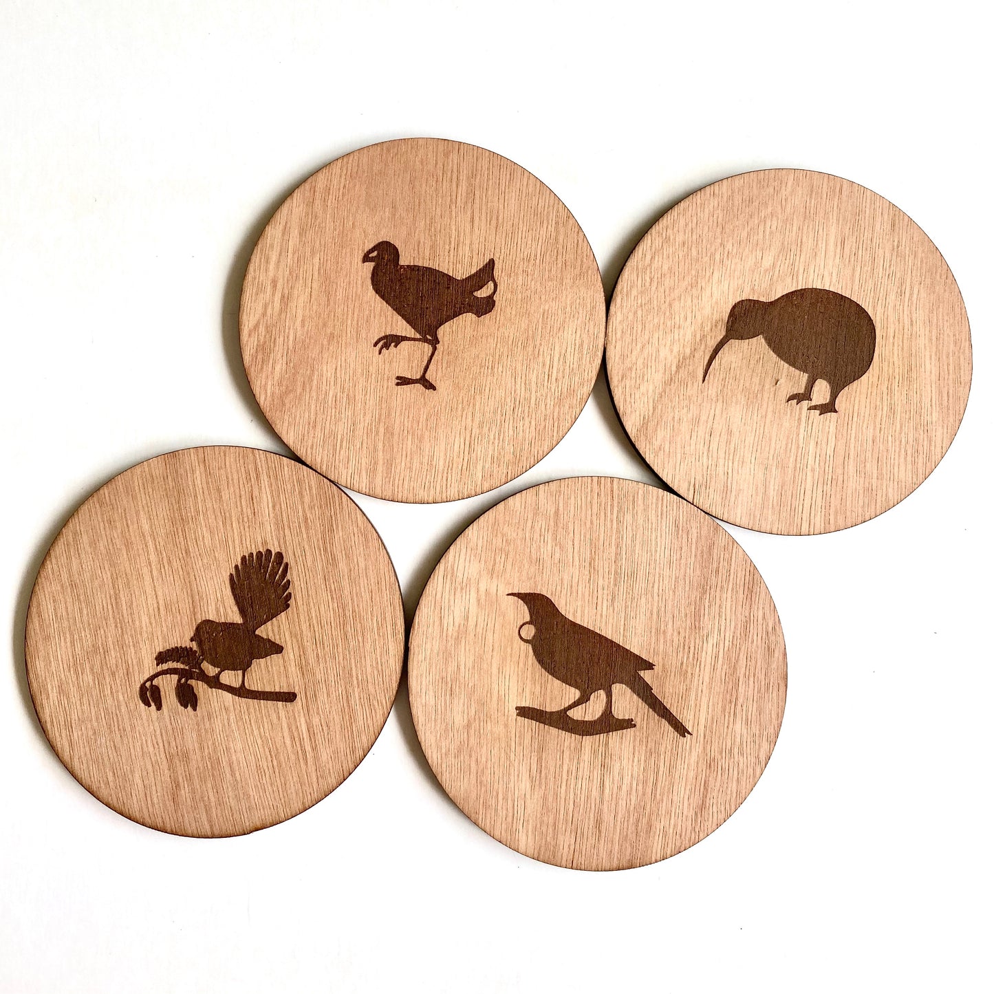 Birds of New Zealand coaster - fantail - Younique Collective