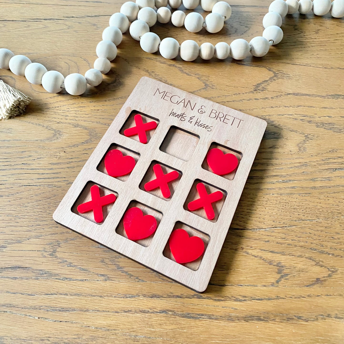 Personalised hearts & kisses board