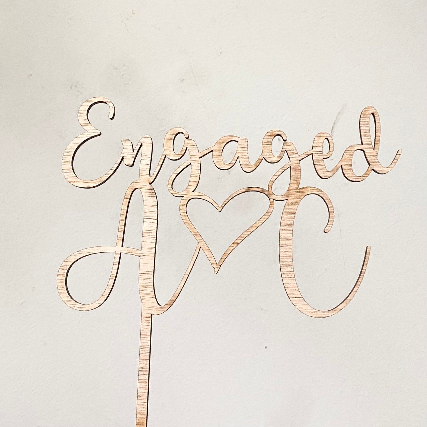 Engaged initials topper