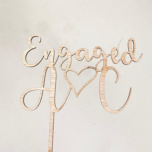 Engaged initials topper