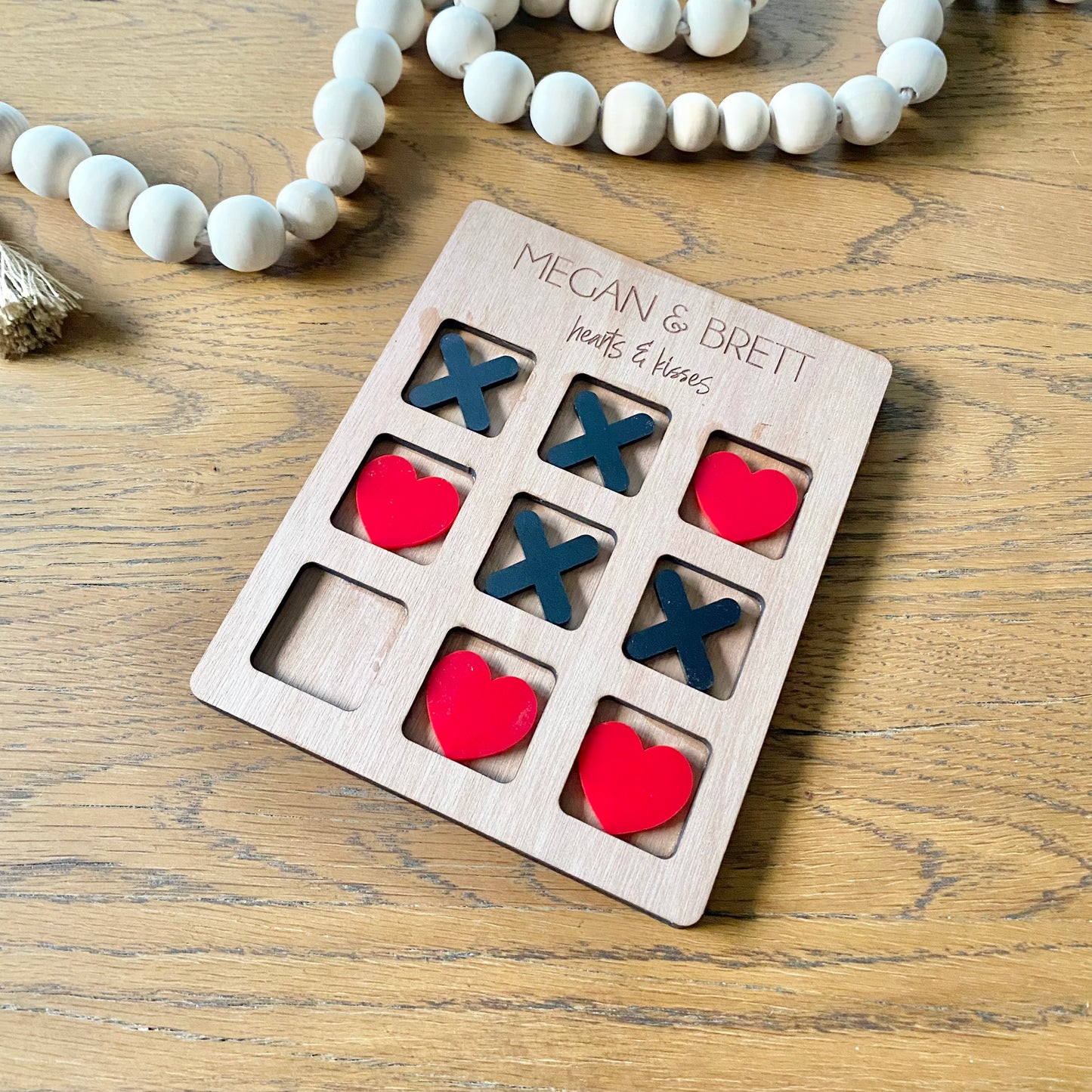 Personalised hearts & kisses board