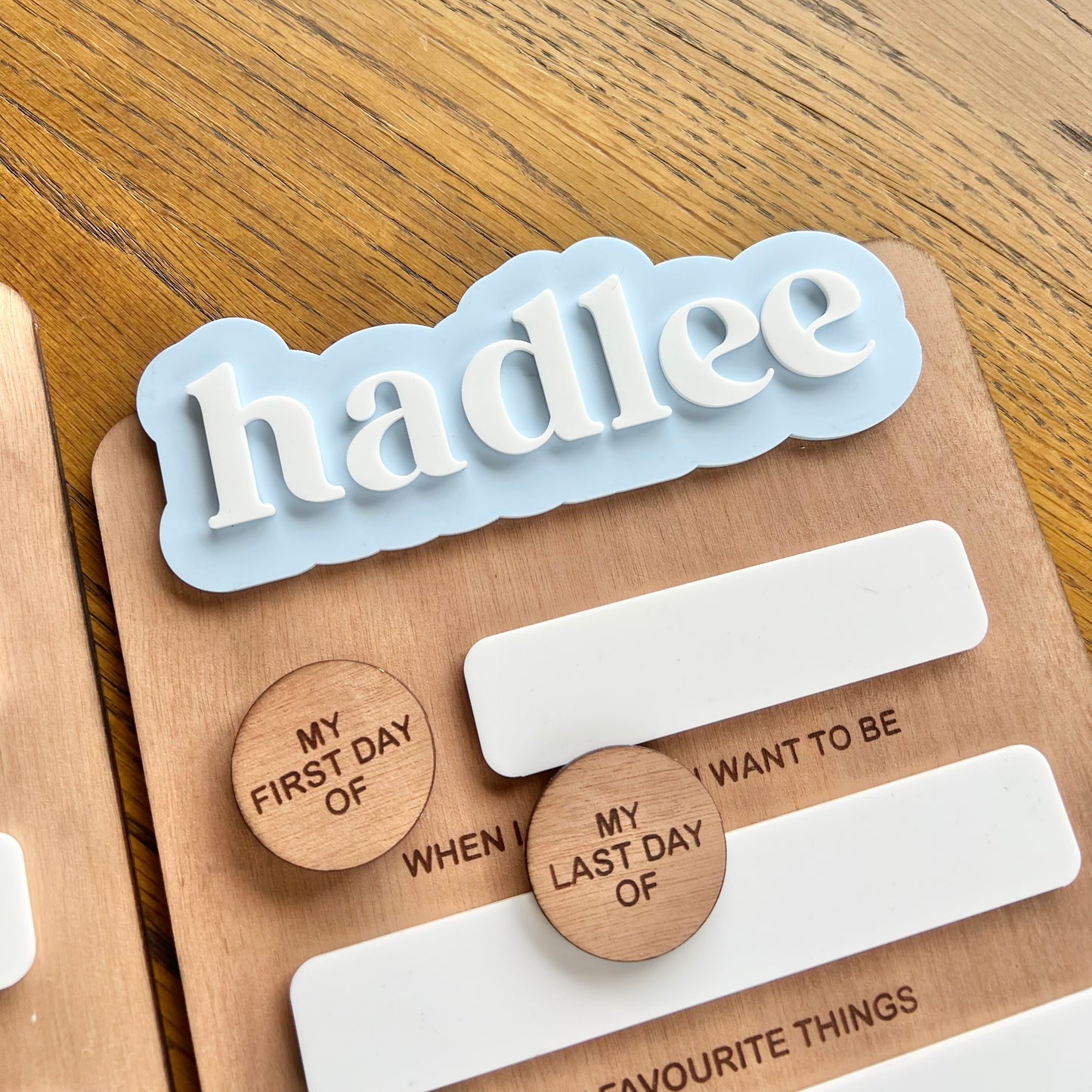 The Harper - personalised first day board