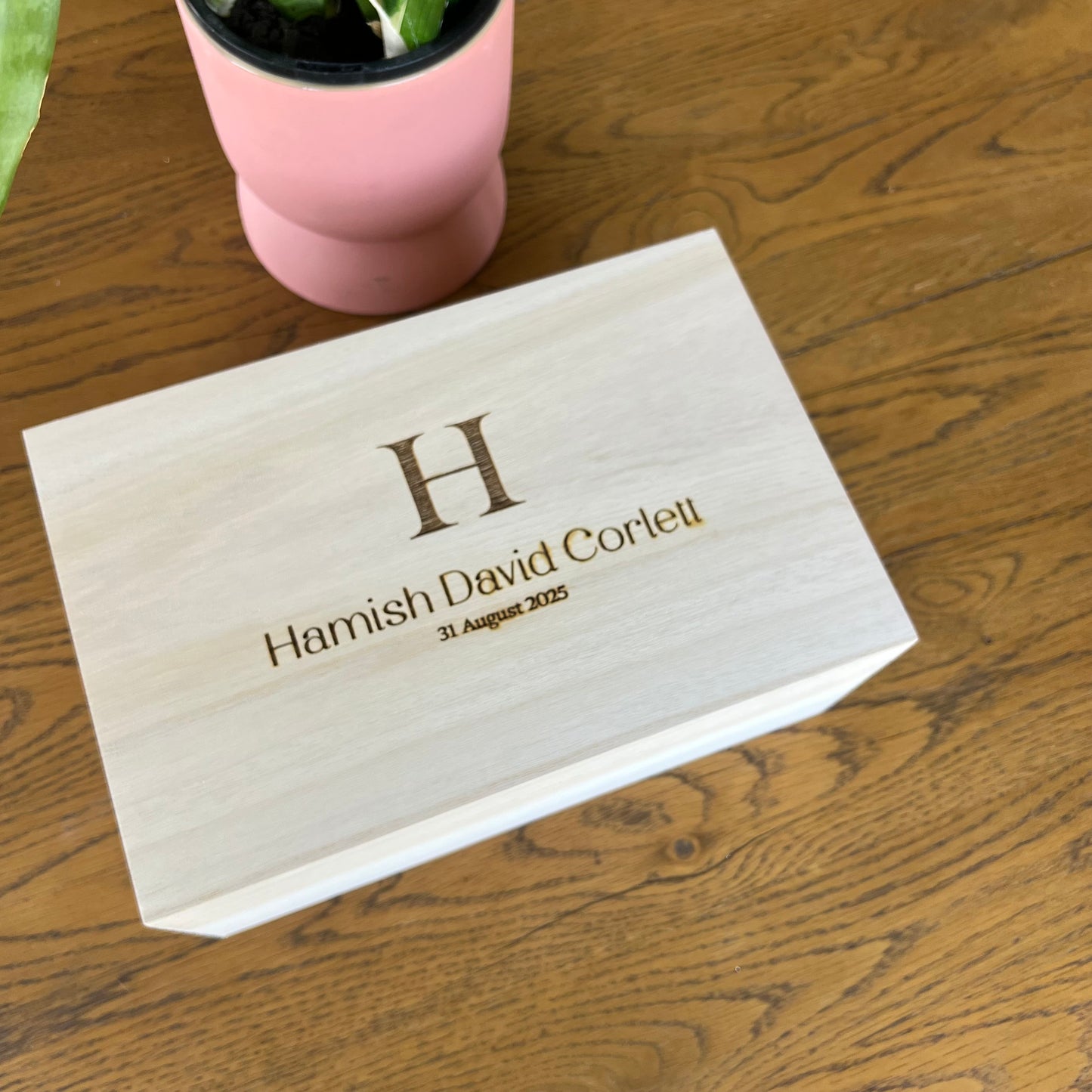 The Mitchell birth details keepsake box