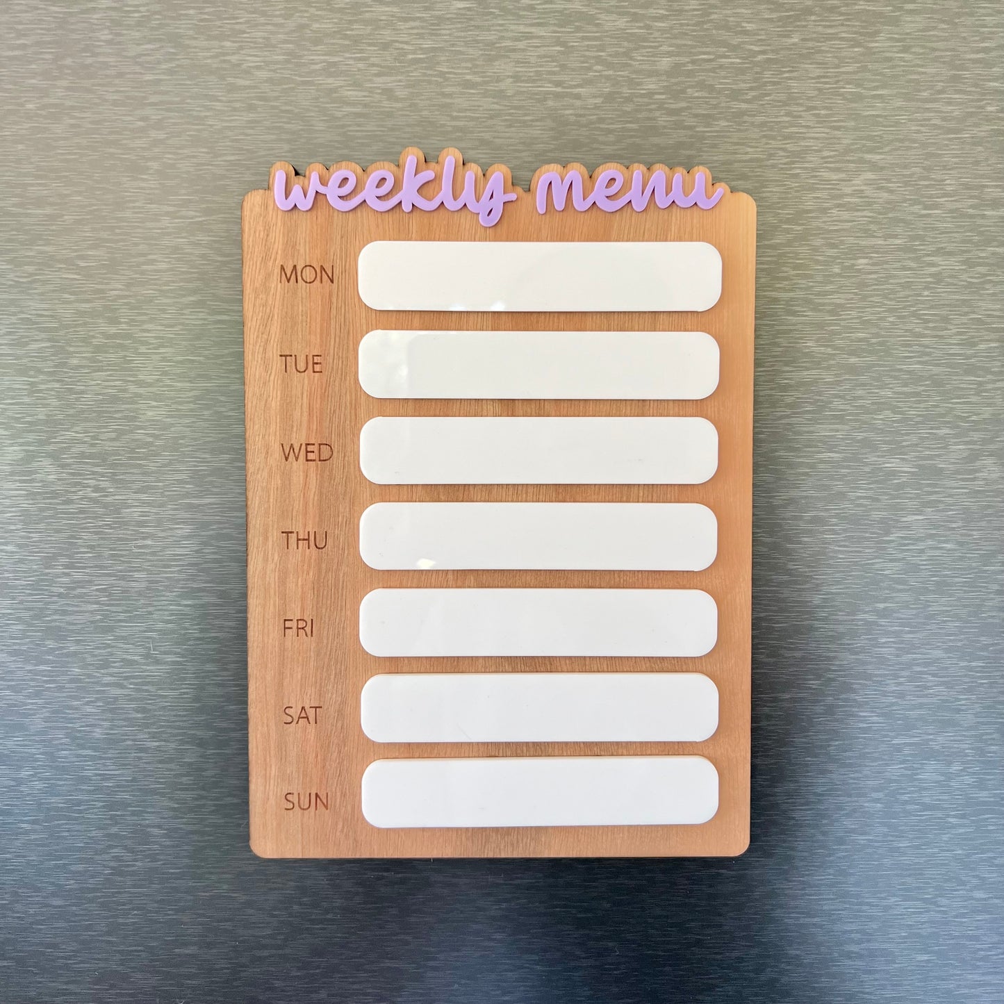 Weekly Menu Planner Wood/Acrylic