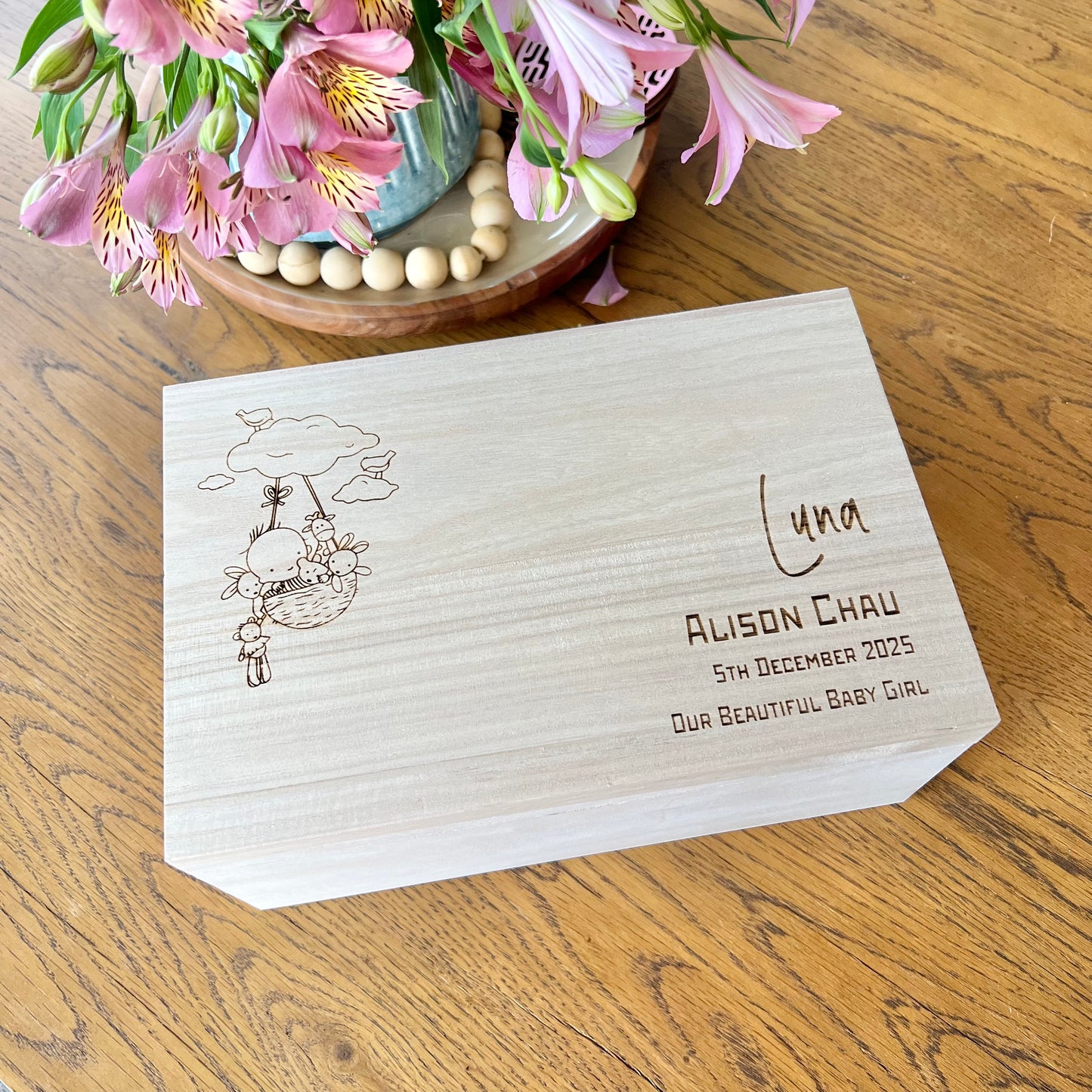 The Archer birth details keepsake box