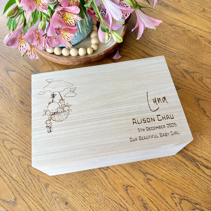 The Archer birth details keepsake box