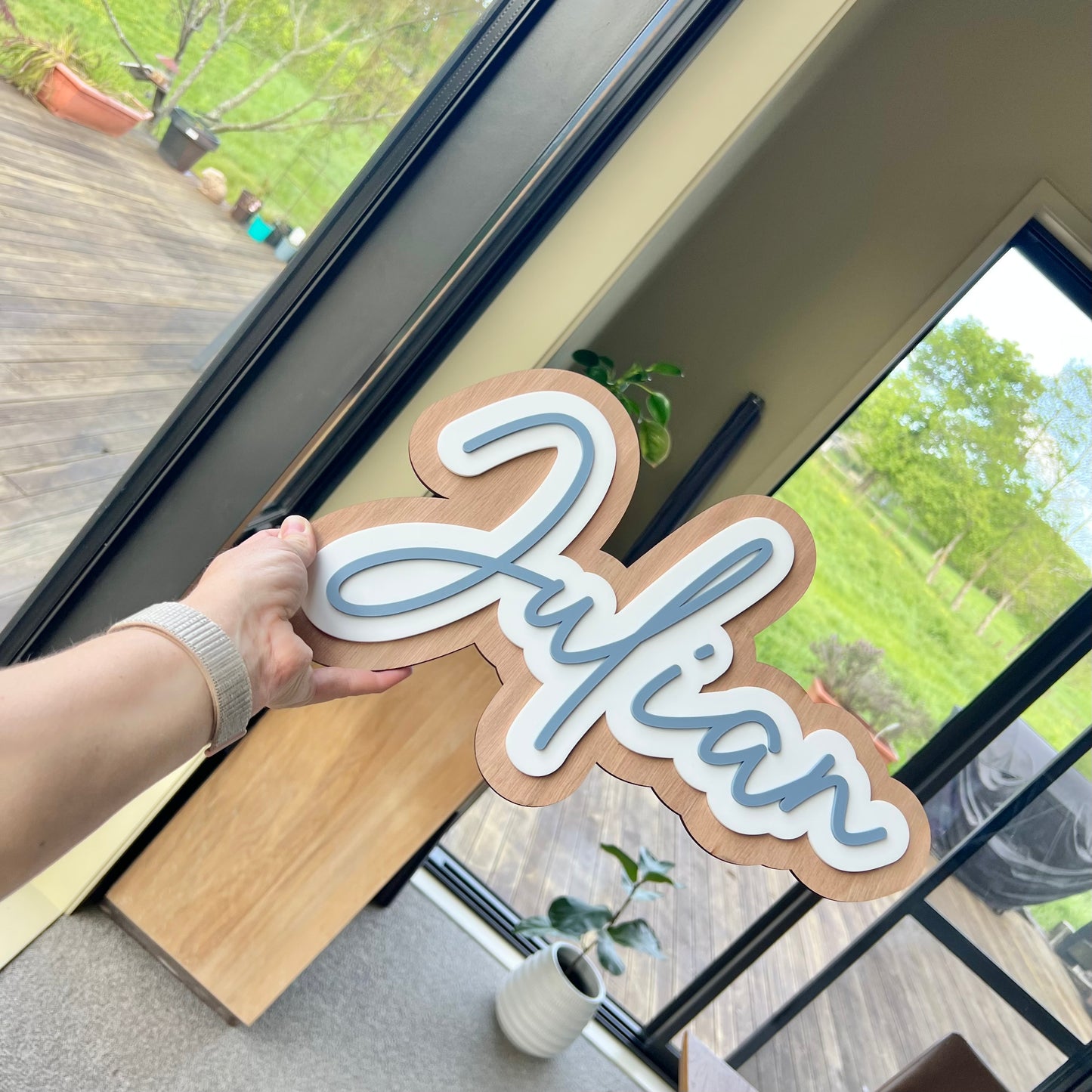 The Violet Name Plaque triple layer