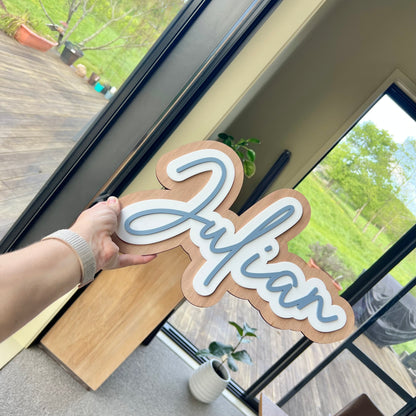 The Violet Name Plaque triple layer