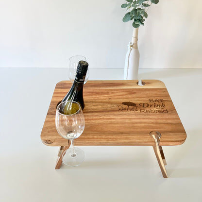 Retirement Cheese Wine & Cheese Picnic Table