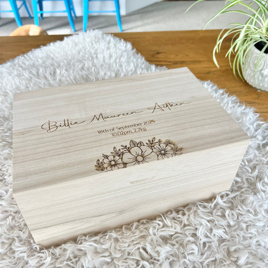 The Rachel birth details keepsake box