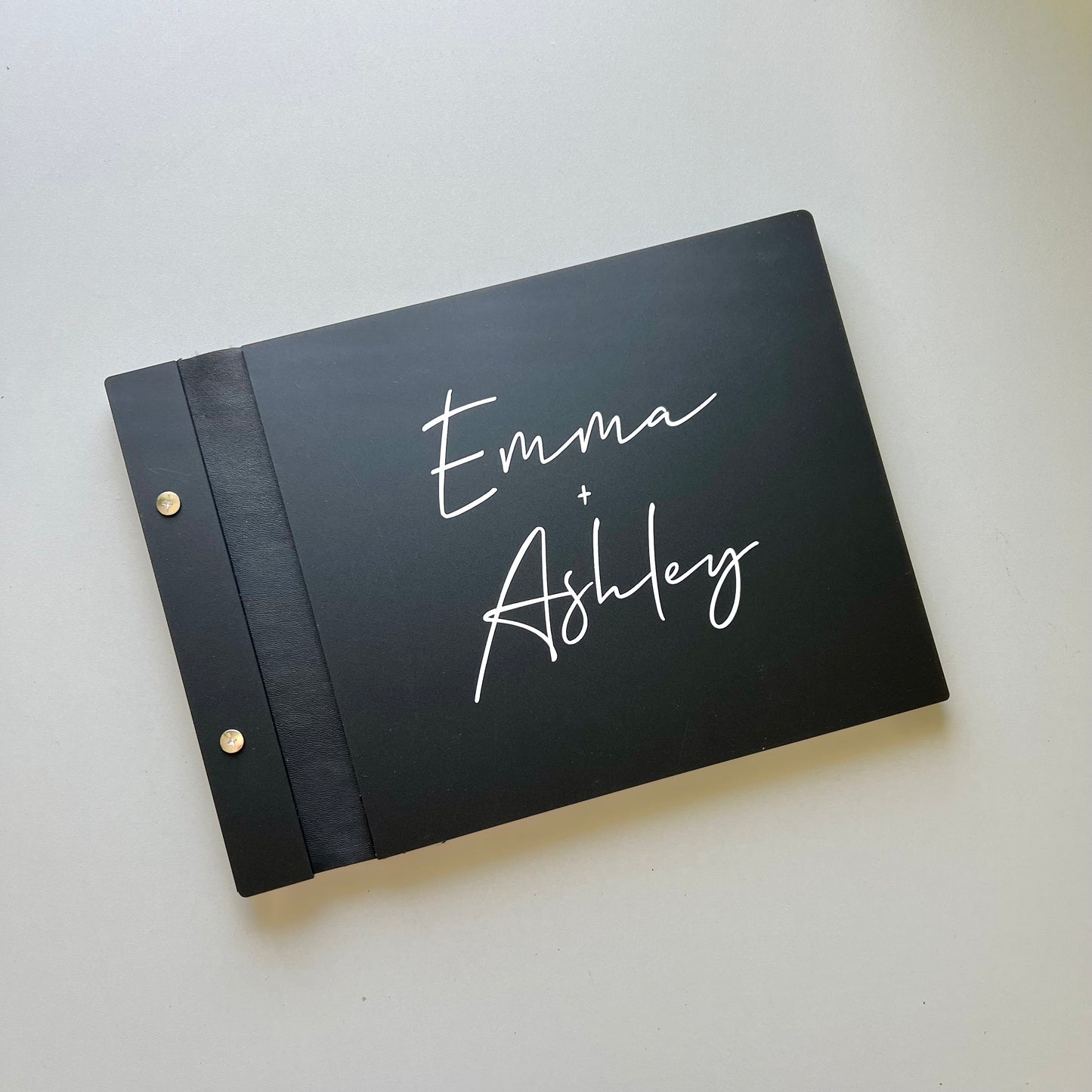 The Emma guest book in acrylic