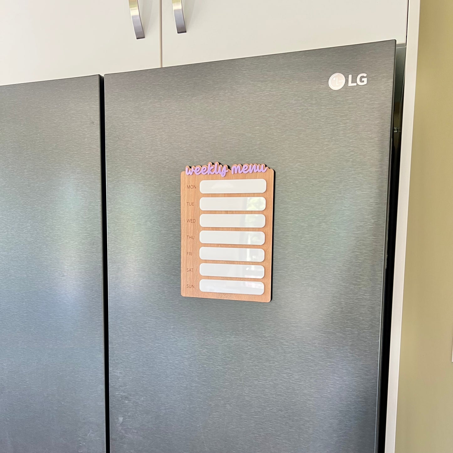 Weekly Menu Planner Wood/Acrylic